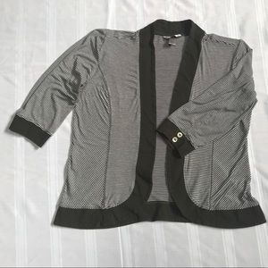 Christopher & Banks Olive Striped Cardigan Sz XL